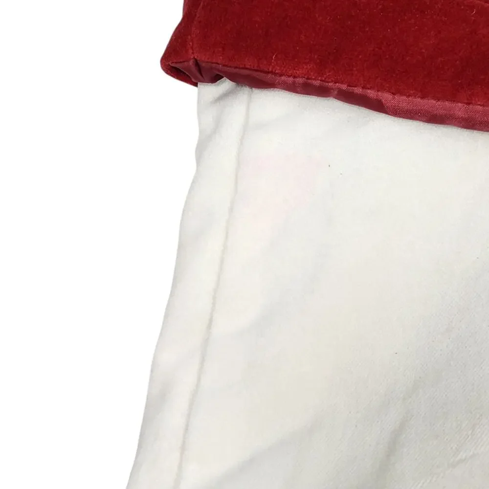 POTTERY BARN Velvet Christmas Stocking Embroidered 